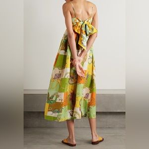 ALEMAIS Jerome bow-back linen midi dress, US size 4, mint condition